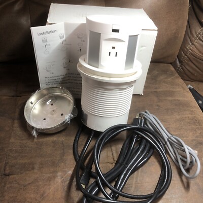 Pop Up 4 Outlets, USB, HDMI, And Ethernet Outlets With 20w Wireless Charging NEW