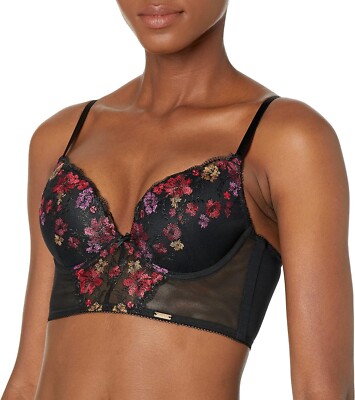 Gossard Damen VIP Bouquet Longline Tauch-BH schwarz/rot UK36D