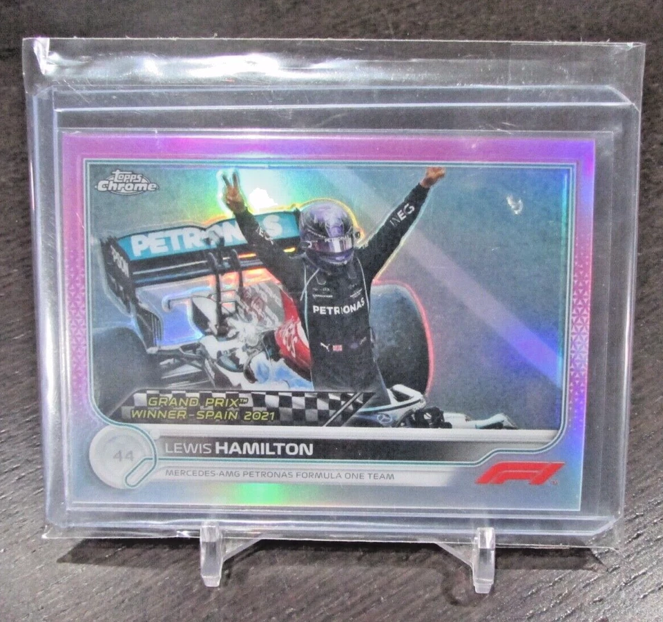 2022 Topps Chrome Formula 1 Lewis Hamilton 47/75 Pink Refractor GPWinner #154 - Image 4 of 4