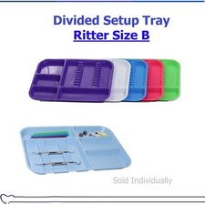 DENTAL SET-UP DIVIDED Tray SIZE B RITTER Autoclavable to 250F -16 Colors
