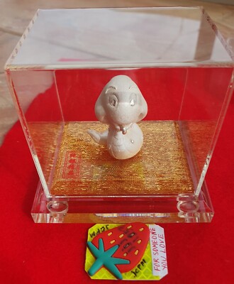 CHINA: SILVER SNAKE Statue- SEALED TRANSPARENT BOX-BEAUTIFUL, LOVELY, CUTE