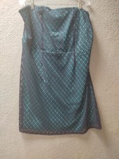 Lane Bryant Dress Womens Size 18 Blue Teal Lace Overlay Sleeveless NWT