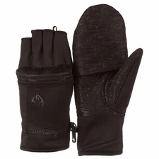 Huntworth Men's Black Catapult Mid-weight Pop-Top Lined Mitten Gloves: L/XL 