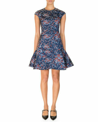 erdem fit and flare dress Short Sleeve Midi Dress l Women's Dresses l HIVE Boutique Palm Beach Midnight Blue / 14 (US 10)