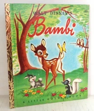 Walt Disney's Bambi Little Golden Book 25c #D90 1948 "T" Edition Golden Press