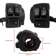 1" Handlebar Control Switches + Wiring Harness For Harley Sportster Dyna Softail