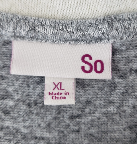 SO Women Pullover SIZE XL Long Sleeve Gray Crew Neck Super Soft Polyester - Picture 10 of 10