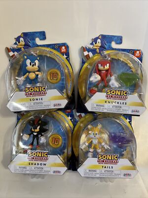 Jakks Pacific Lot Sonic Shadow Tails Knuckles 2.5   30th Anniversary Figures NEW