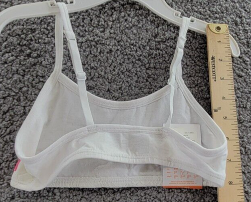 Calvin Klein Lace Front Training Bra Girls S White Adjustable Strap Logo Pull-On - Picture 9 of 9