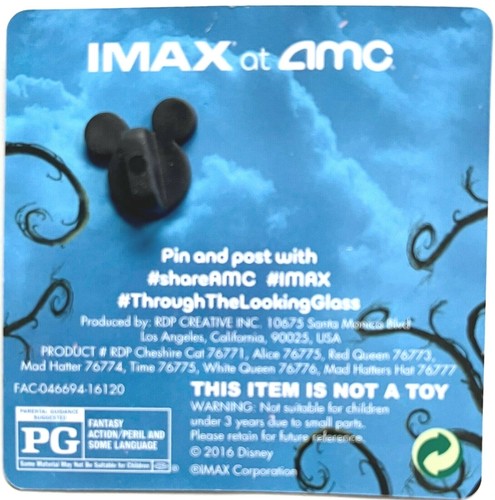 NUEVO RELOJ PINBACK DISNEY'S ALICE THROUGH THE LOOKING GLASS CHESHIRE CAT IMAX 3D - Imagen 5 de 5