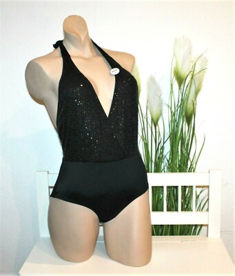 INFINITY Woman Women's Halter Neck Swimsuit Swimming Costume with Sequins S M L XL