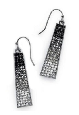 Lia Sophia ''Paris Lights'' Hematite, Silver & Cut Crystal Accents Drop Earrings