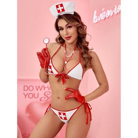 Sexy Women Lingerie Nurse Cosplay Costumes Adult Clubwear Nightwear GAME Bikini