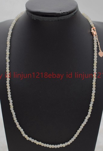 Natural Beautiful 3mm Gray Labradorite Round Gemstone Beaded Necklace 16-28in - Picture 5 of 12