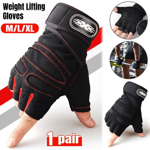 Best Weight Lifting Gloves Gym Bodybuilding Fitness Workout Training Wrist Strap - Picture 10 of 12