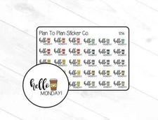 1256~~Hello Monday! Coffee Planner Stickers.