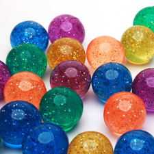 Glitter Bouncy Balls Bulk - Large 45Mm Rubber Balls for Kids - Party Favors
