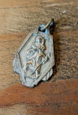 Ancient Religious Medal St Christopher Patron of Travelers 