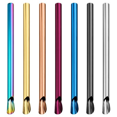 4Pcs Stainless Steel Straw Reusable Pearl Milkshake Bubble Tea Straws with Brush