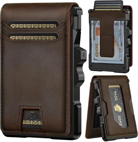 Genuine Leather Wallet for Men: Slim RFID Smart Minimalist Wallet | Credit Card