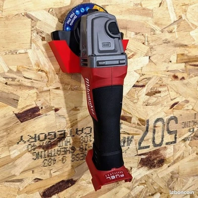 Support mural compatible meuleuse Milwaukee M18 – rouge - Photo 1/3
