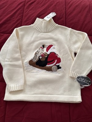 Frost White Santa With Dog Turtleneck Sweater Boys Size 6 NWT