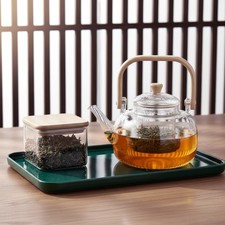 Glass Teapot 800ML Glass Teapot Stovetop Safe Clear Glass with Removable Infuser