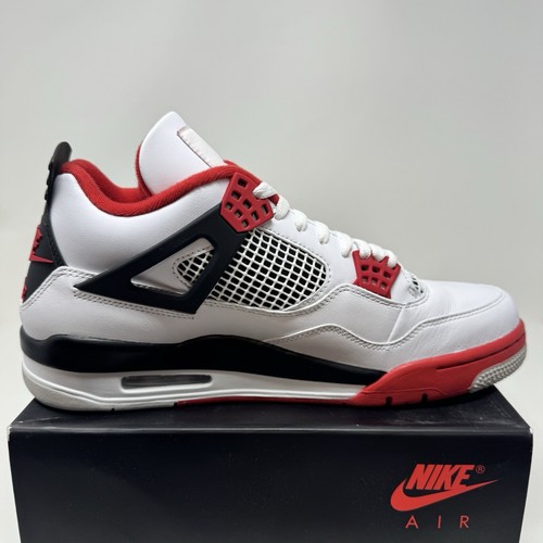 Talla 10.5 - Nike Air Jordan 4 Retro Rojo Fuego 2020 DC7770-160 OG IV Auténticas - Imagen 9 de 10