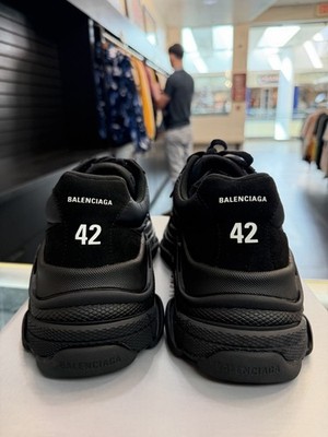 Size 9 - Balenciaga Triple S Nylon Sneaker Black for sale online