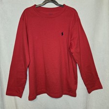 POLO Ralph Lauren Boys Cotton Jersey Crew Neck Long-Sleeve T-shirt M 10/12
