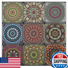 LONGKING Peel Stick Backsplash Tile Stickers, Colorful Moroccan, Kitchen