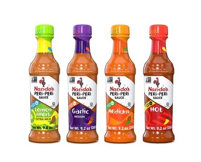 Nandos PERi-PERi Hot Sauce Variety Gift Pack - Medium, Hot, Garlic, Lemon  He...