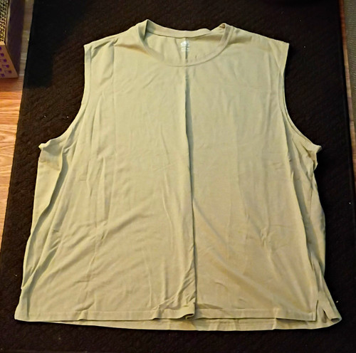 Athletic Works Men's Solid Tan Tank Top 3XL Big & Tall Crew Neck Sleeveless