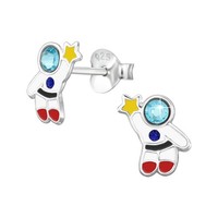 Ohrstecker Astronaut Kinder Ohrringe Sterling Silber 925 Jungen MäDchen Geschenk