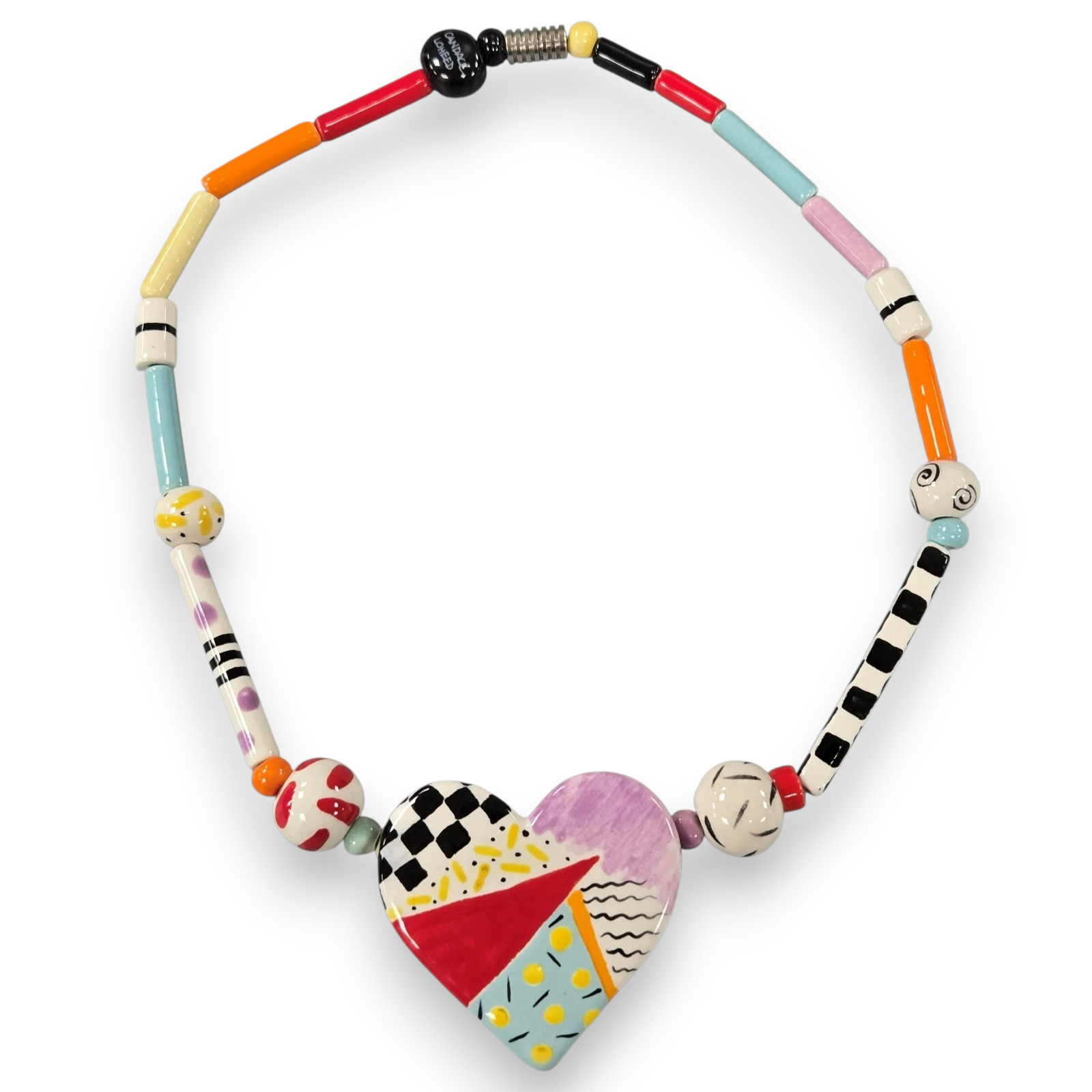 Vintage Ruby Z Candace Loheed Heart Necklace Colo… - image 1