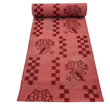JAPANESE KIMONO FABRIC CLOTH BOLT PURE SILK MADDER RED TSUMUGI AA11007
