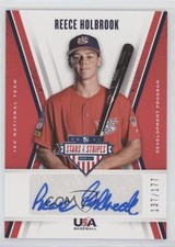2019 Panini USA Baseball Stars & Stripes 137/177 Reece Holbrook #16U-RE Auto uk2