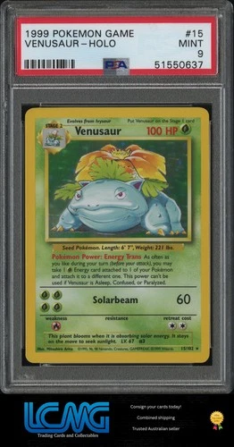 Base Set #015/102 Venusaur Holo PSA 9 Pokemon TCG Card