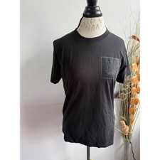 Psycho Bunny Mens Black Pima Cotton Short Sleeve T-Shirt Tonal Logo Size 5