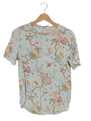 GP & JBAKER X H&M Kurzarm-Bluse Damen Bluse Gr. DE 38 türkis-pink-grün