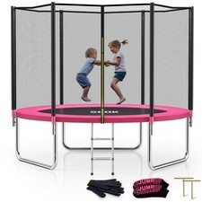 SKOK 8FT Outdoor Trampoline for Kids w/ Enclosure Net, 400LBS, ASTM Approved