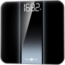 RunStar Digital Bathroom Scale - High Precision LED, 6mm Tempered Glass, 400 lb