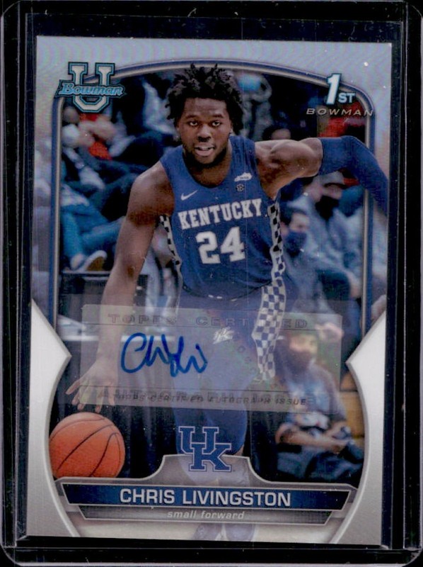 2022-23 Bowman Chrome University Chris Livingston Auto 1st Refractor #/499