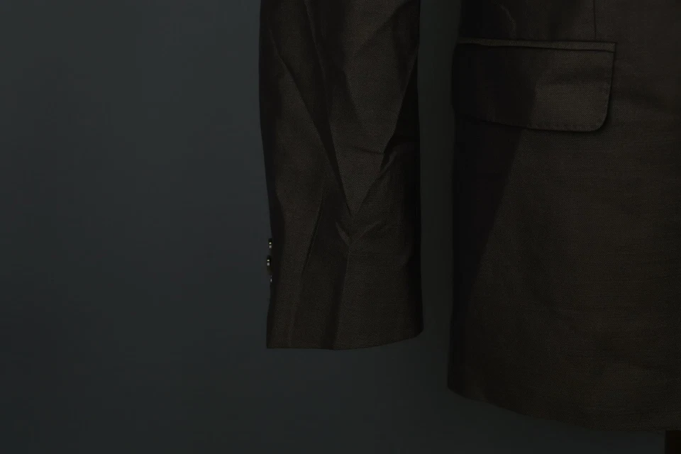 Chaqueta Blazer Versace Marrón Un Pecho Bolsillo Interior Muesca Solapa Talla 52 Foto 4 de 4