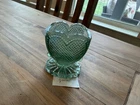 Degenhart Glass  Heart Sweetheart Toothpick Holder Green Vintage