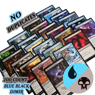 200 MTG Magic the Gathering Cards Dimir Black Blue Lot NO DUPLICATES Commander