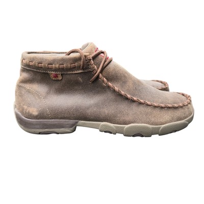 Twisted X Chukka Driving Moc Brown Leather Boots Mens Size 8.5M MDM0049