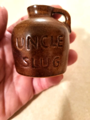 VINTAGE FRANKOMA STONEWARE MINIATURE JUG "UNCLE SLUG" NO. 10