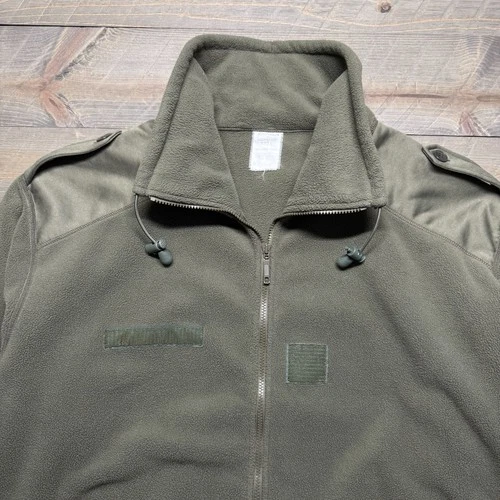 Vtg French Army Fleece Jacket Mens 120L (XXL) Cold Weather Olive Fecsa 2001 image 2
