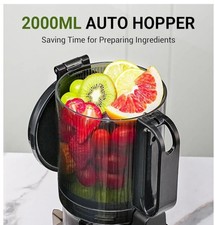 AMZCHEF Spremiagrumi 5,8" Autoalimentante Grande Coclea e Triplo Colino Nero